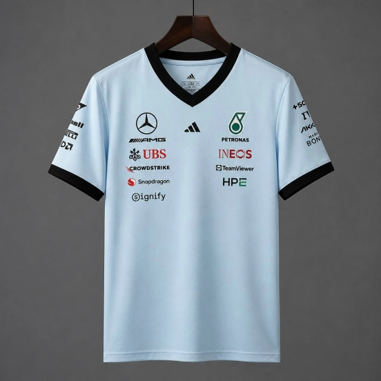 2026 F1 Mercedes-AMG Petronas F1 Team Light  Blue Training Jersey