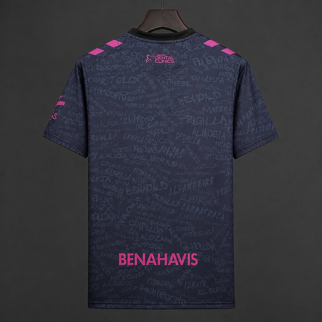 26/27 Málaga CF Dark Purple & Pink with Text Pattern Third Jersey