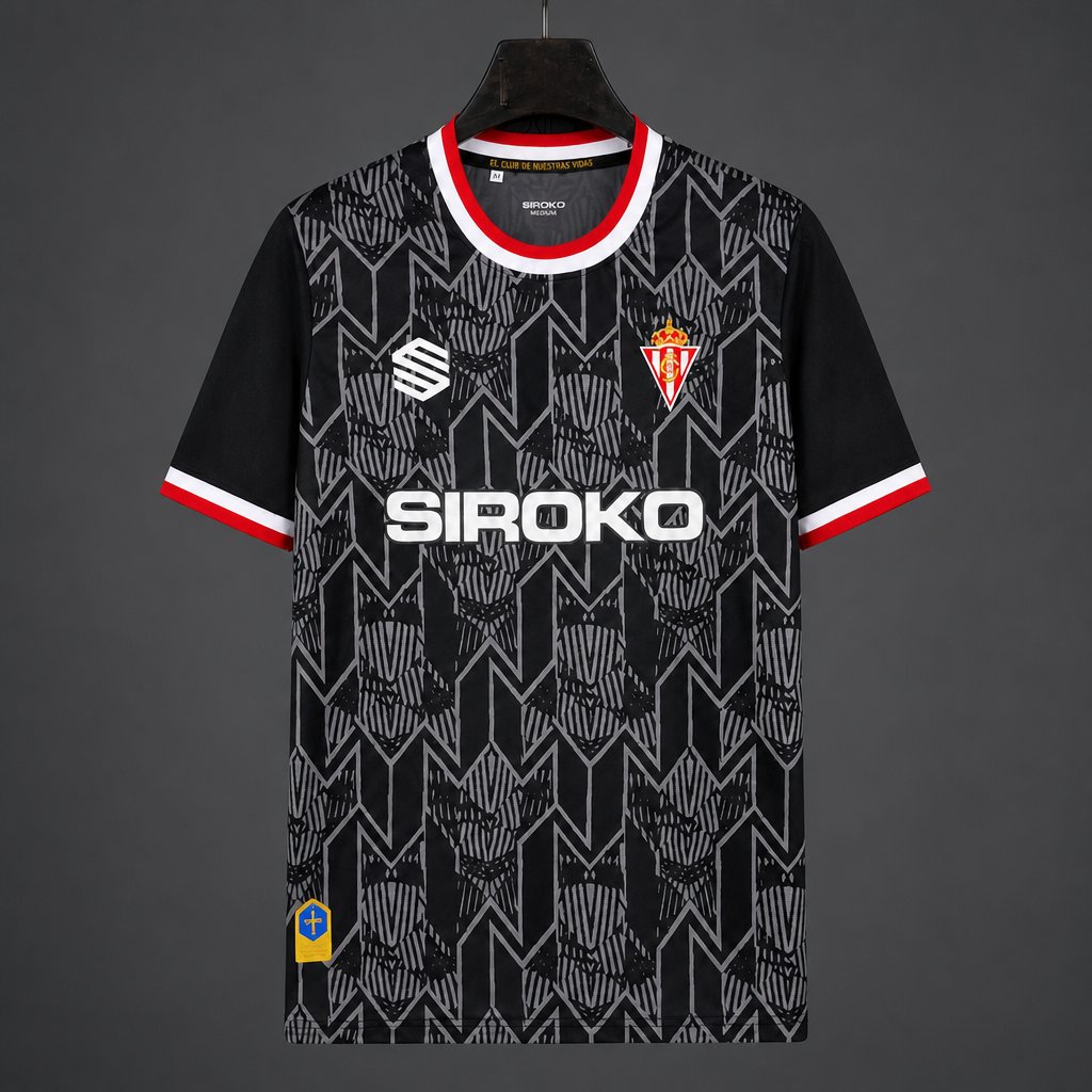 26/27 Sporting de Gijon Goalkeeper Home Black Jersey