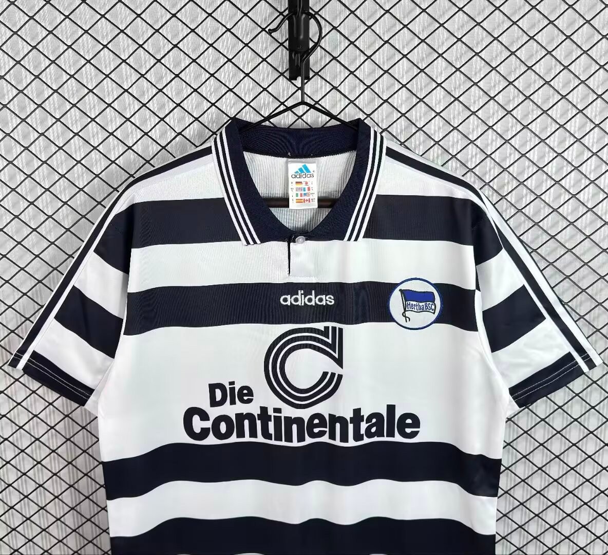 Retro 98/99 Hertha BSC Home White&Black Stripes Jersey