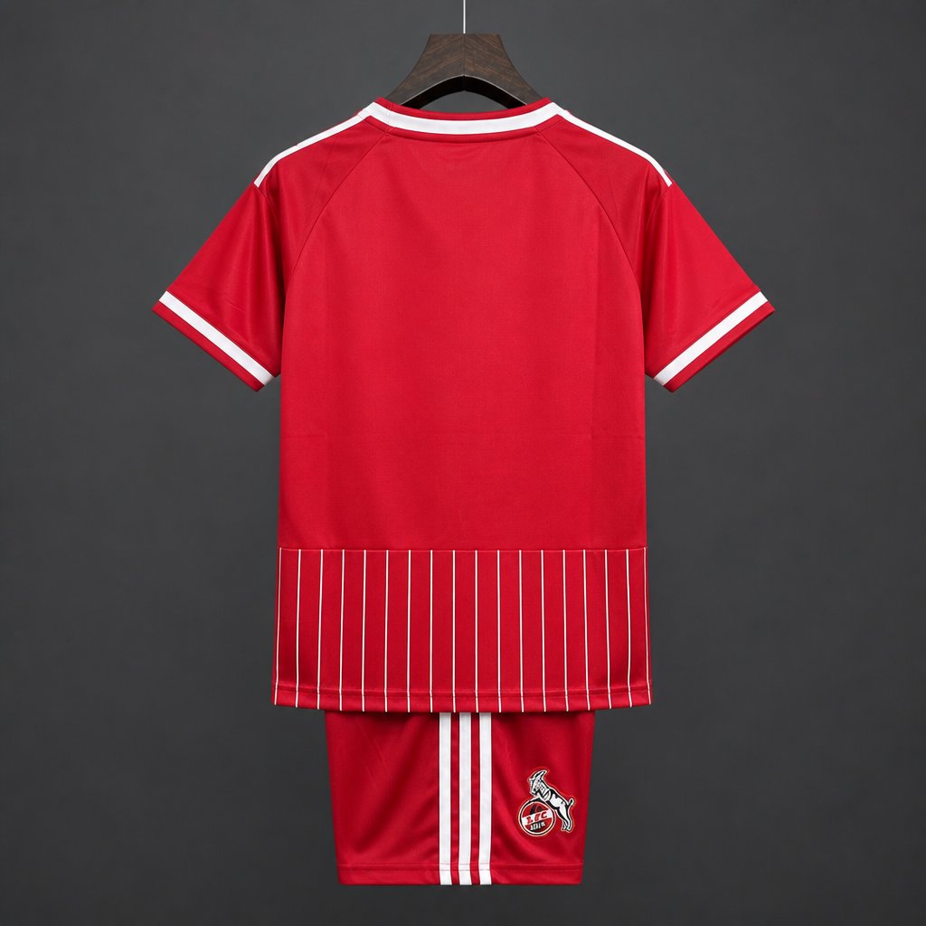 26/27 Kids Koln Away Red  Stripes Jersey Kit