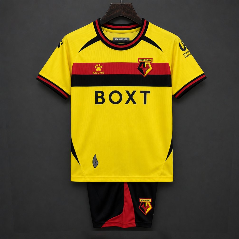 26/27 Kids Watford Home Yellow Jersey Kit