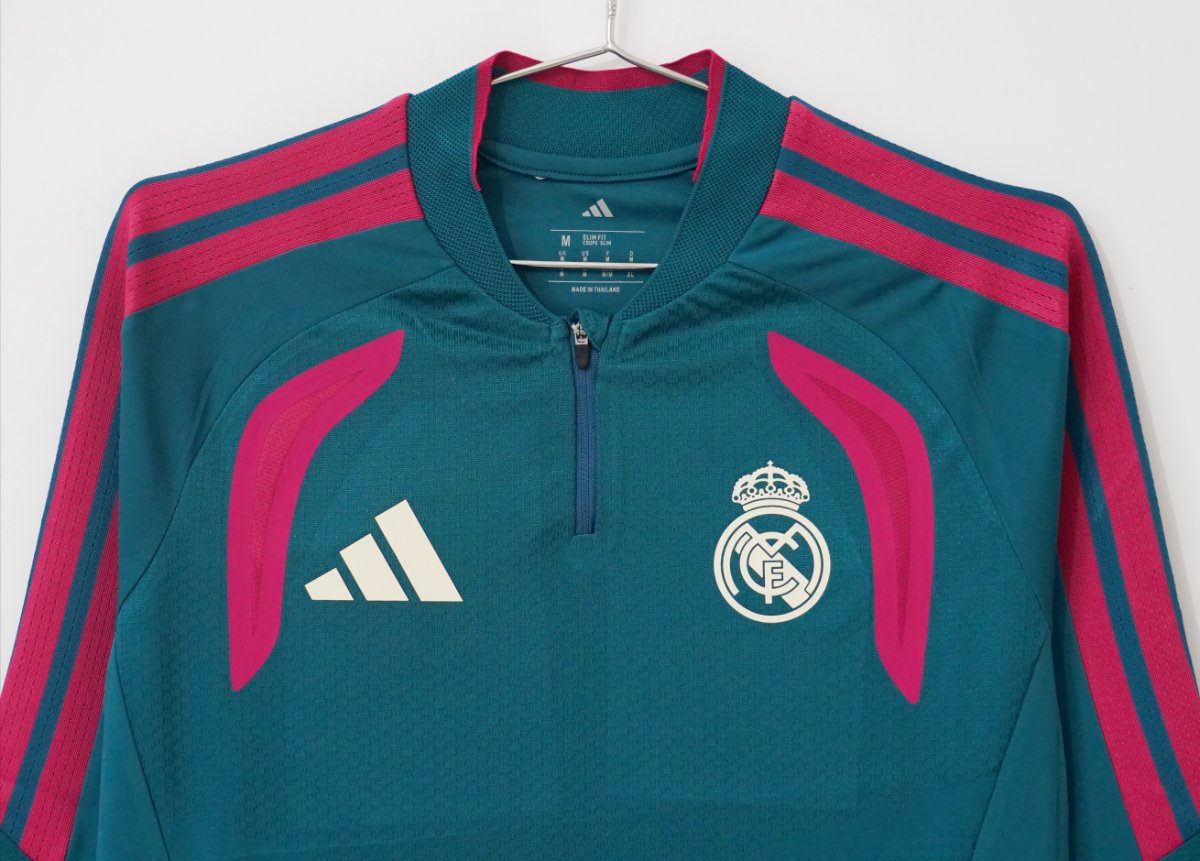26/27 Real Madrid CF Teal & Pink Quarter-Zip Training Top